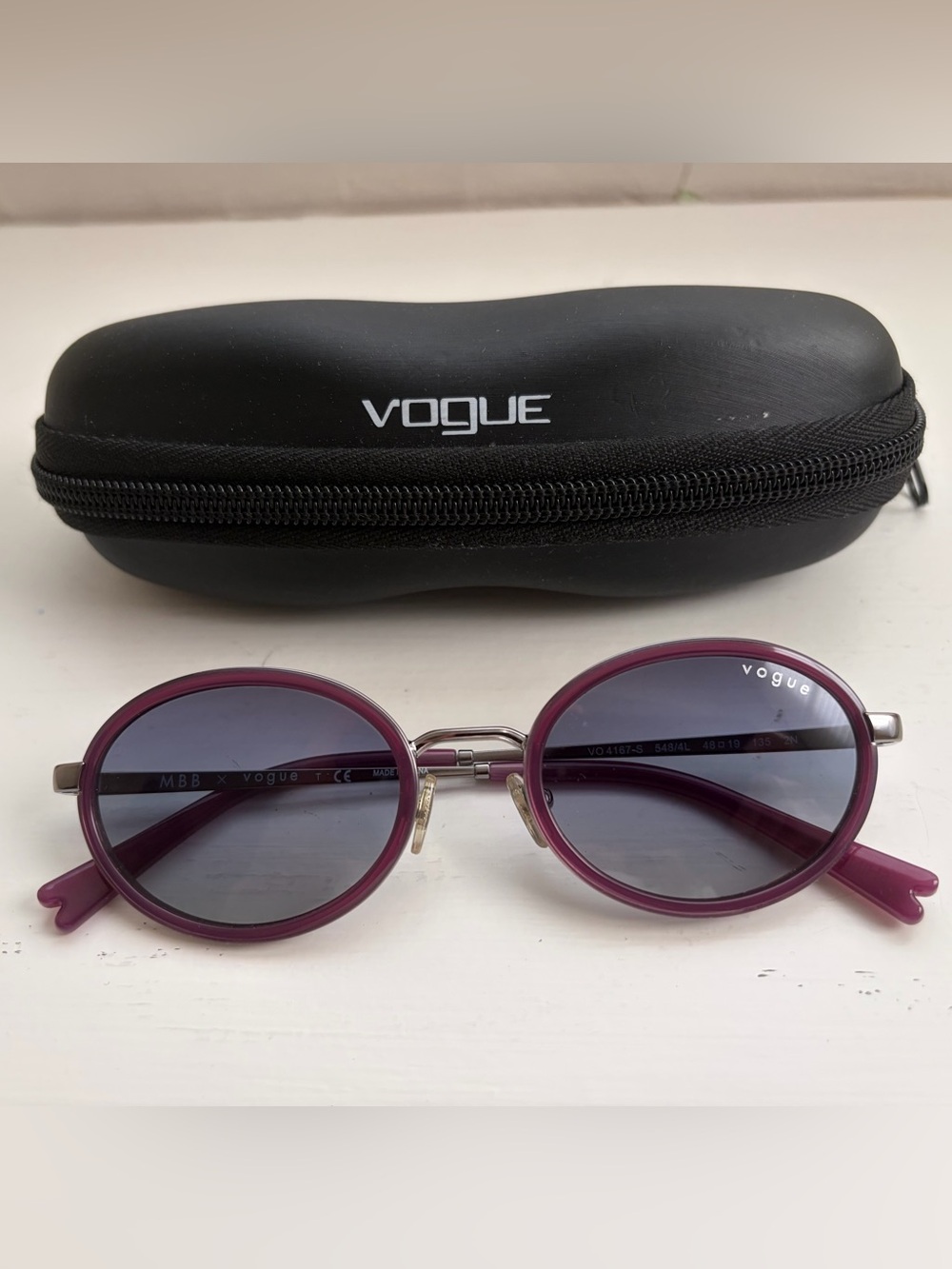 Millie Bobby Brown Vogue Plum Sunglasses with Gray Polarized Lenses--Flawless